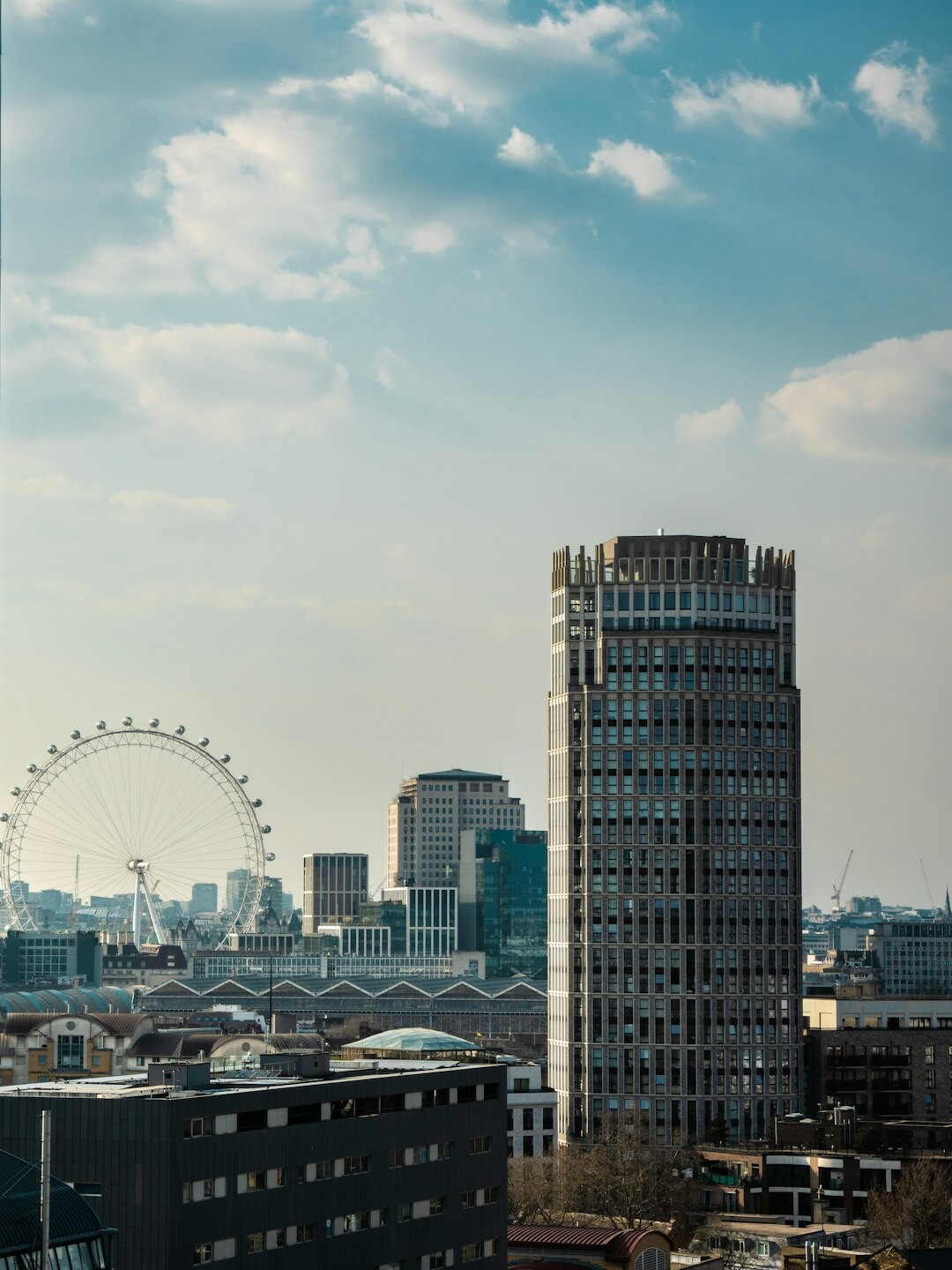 London skyline with modern glass office towers
